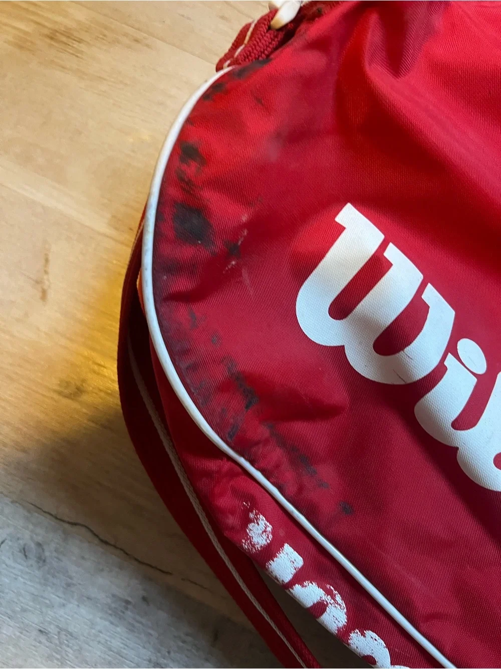 Vintage Wilson Red Tennis Gear Bag with White Logo